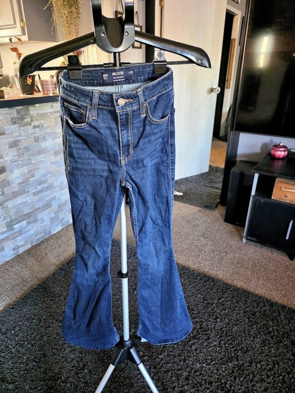 Hollister High-Rise Flare Jeans Blue Waist 23